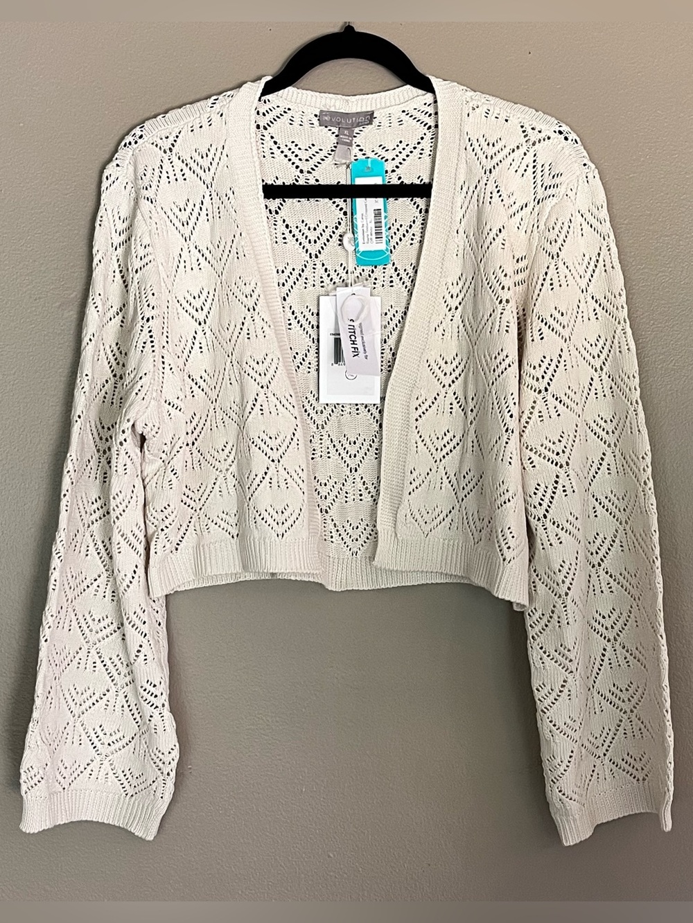 Revolution Open
Front Crochet Knit Cardigan Boho Lightweight Sweater XL New